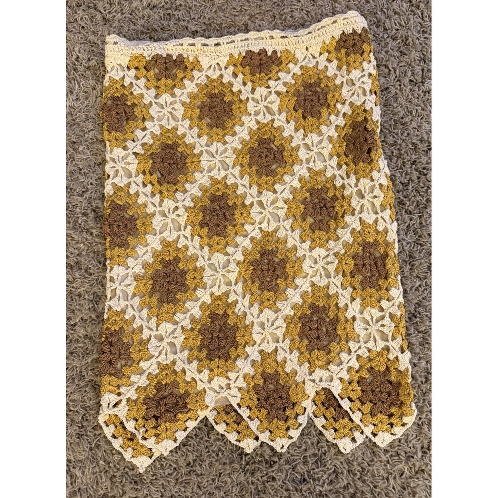 Vintage Women's Crochet Pencil Skirt with Lining Size Medium